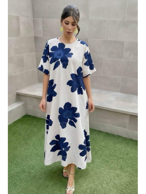 Robe longue oversized imprimée sans manche