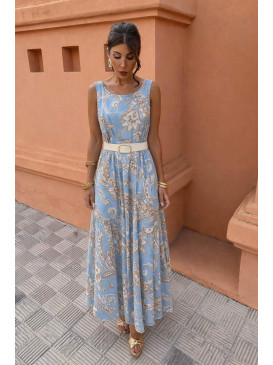 Robe midi imprimé cachemire...