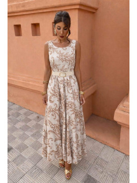 Robe midi imprimé cachemire...