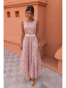 Robe midi imprimé cachemire...
