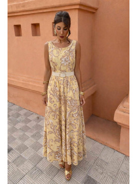 Robe midi imprimé cachemire...