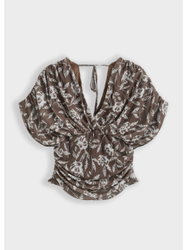 Top décolleté V drapé à...