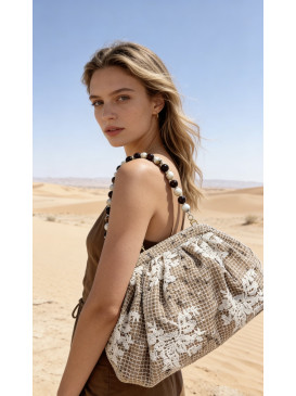 Sac bourse anse perles et...