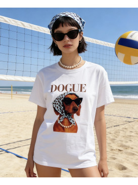 T-shirt col rond "teckel...