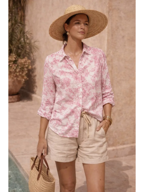 Chemise imprimé Toile de Jouy manches longues