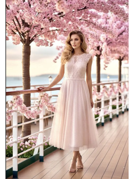 Robe midi tulle à pois et...