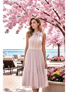 Robe midi tulle à pois et...
