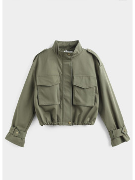 Blouson cropped épaules...