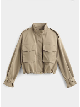 Blouson cropped épaules...