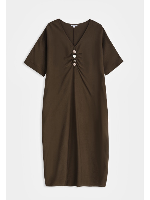 Robe longue longue et ample effet lin