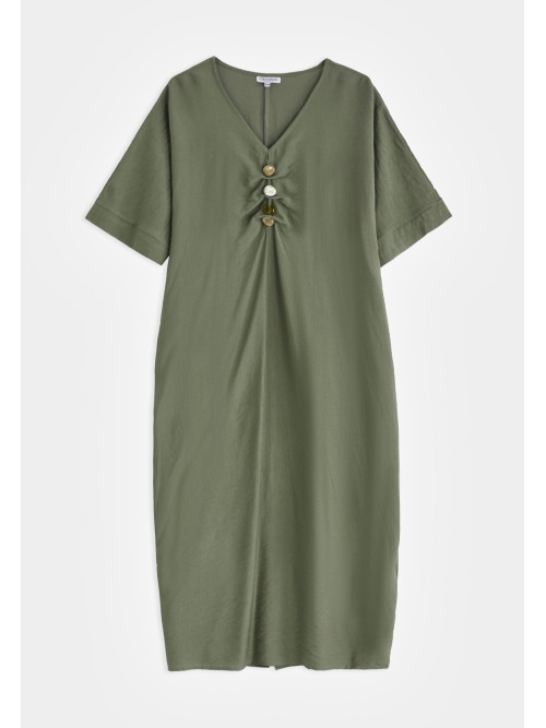 Robe longue longue et ample effet lin