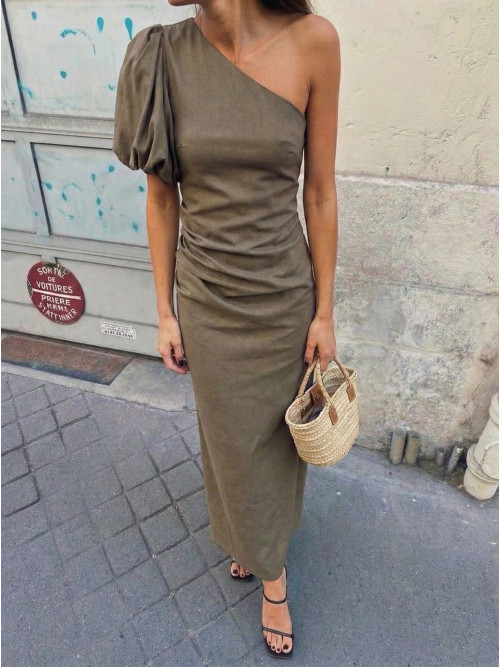 Robe cintrée manche unique bouffante