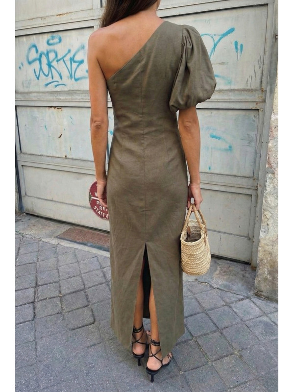 Robe cintrée manche unique bouffante
