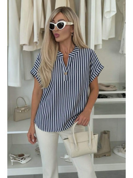 Blouse ample à rayures...
