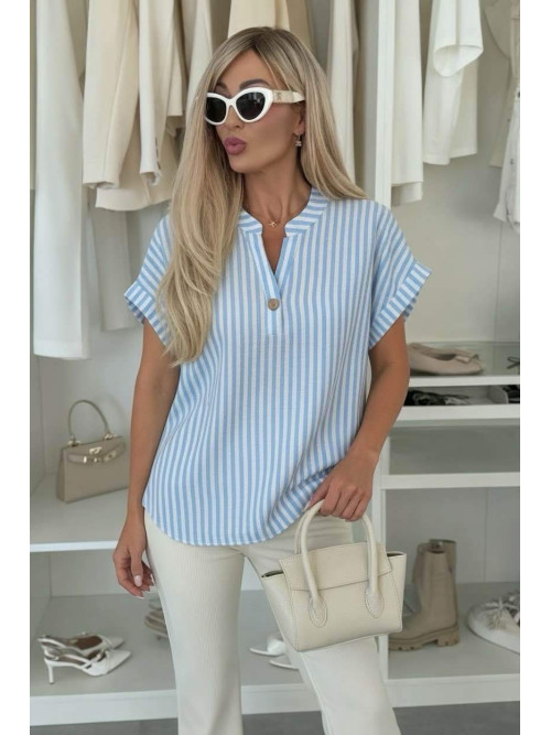 Blouse ample à rayures manches courtes