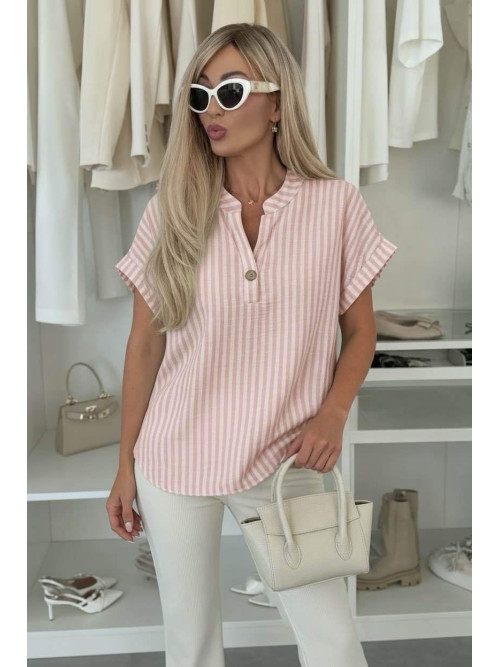 Blouse ample à rayures manches courtes