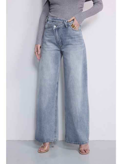 Jean extra large ceinture décalée