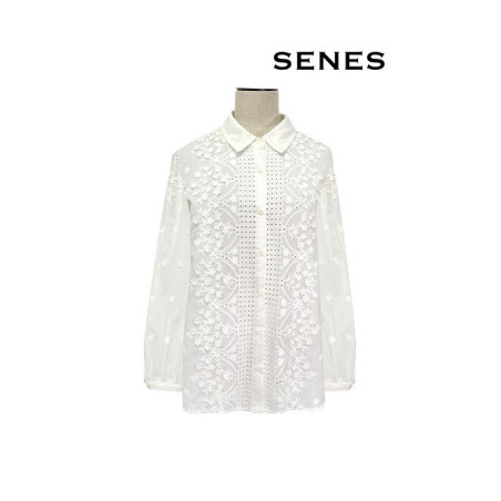 Chemise blanche en broderies anglaises Sens Uniq