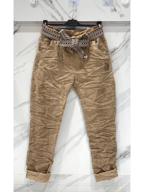 Pantalon toile stretch avec lien Pantalon toile stretch avec lien
