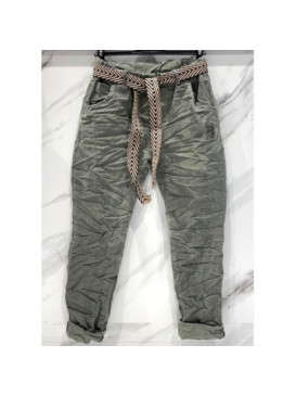 Pantalon toile stretch avec lien