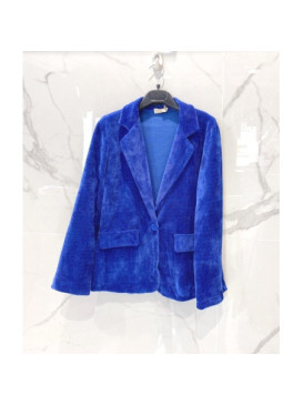 Veste souple en maille velours boutonnée