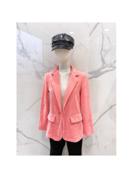 Veste souple en maille velours boutonnée