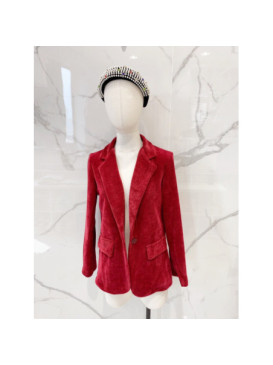 Veste souple en maille velours boutonnée