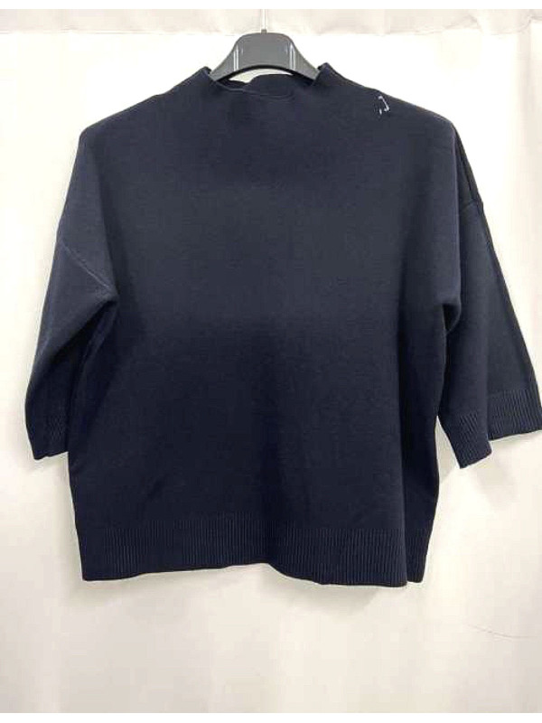 Pull crop col montant manche au coude