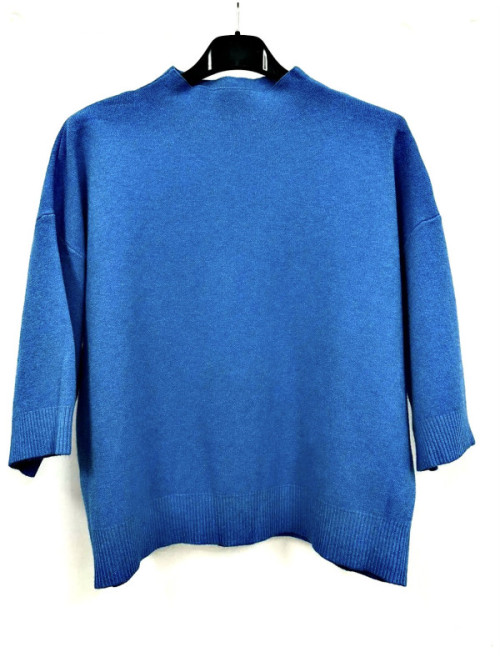 Pull crop col montant manche au coude Pull crop col montant manche au coude