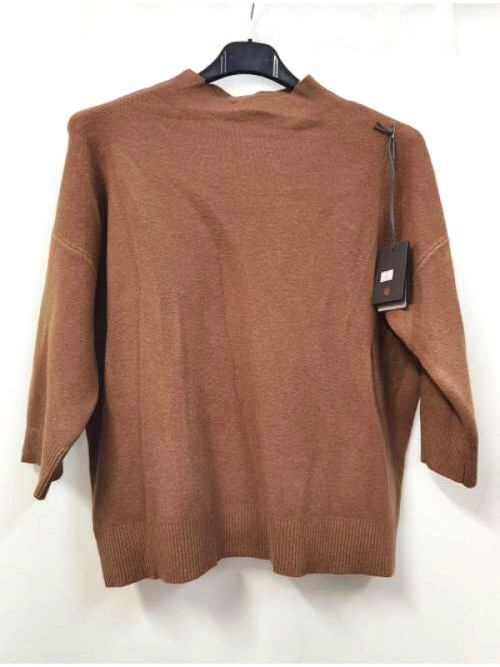 Pull crop col montant manche au coude