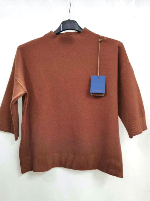 Pull crop col montant manche au coude