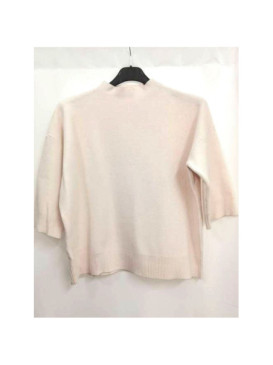 Pull crop col montant manche au coude