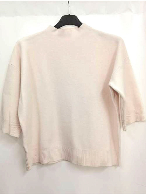 Pull crop col montant manche au coude Pull crop col montant manche au coude