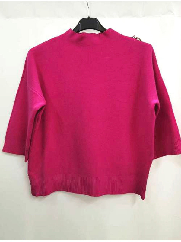 Pull crop col montant manche au coude