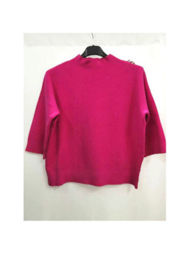 Pull crop col montant manche au coude