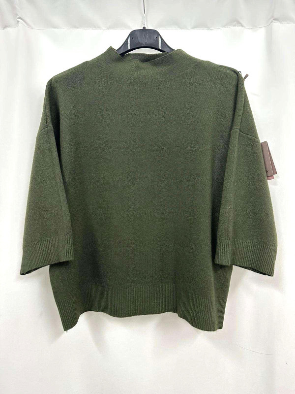 Pull crop col montant manche au coude