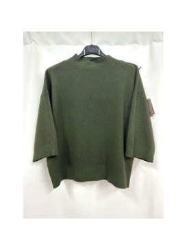 Pull crop col montant manche au coude