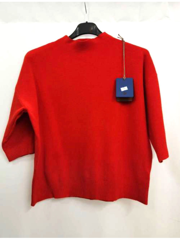 Pull crop col montant manche au coude