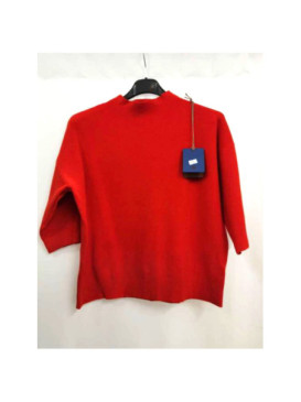 Pull crop col montant manche au coude