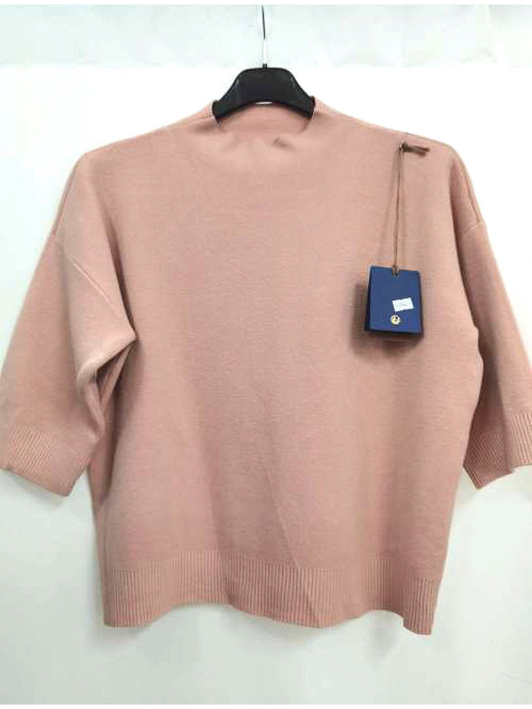 Pull crop col montant manche au coude