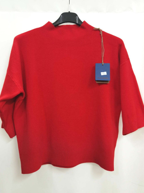 Pull crop col montant manche au coude