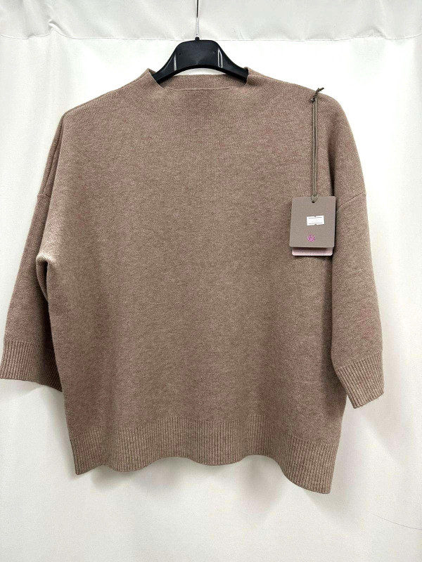 Pull crop col montant manche au coude