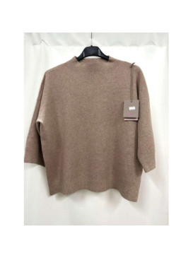 Pull crop col montant manche au coude