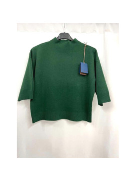 Pull crop col montant manche au coude