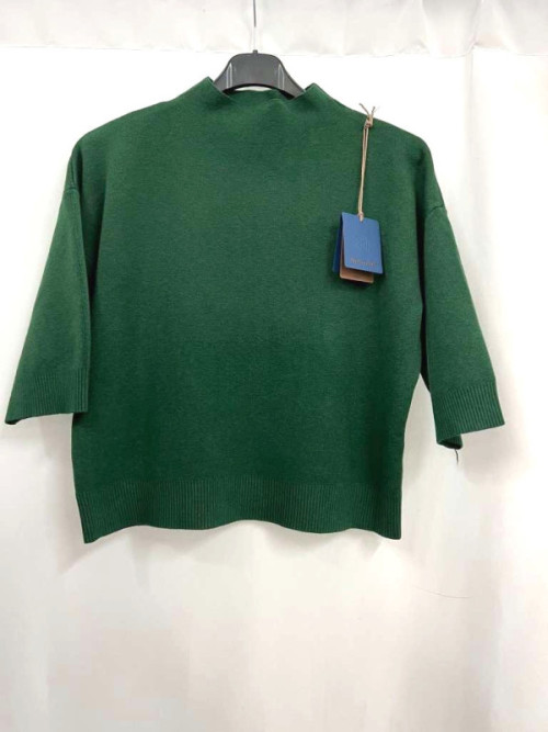 Pull crop col montant manche au coude Pull crop col montant manche au coude