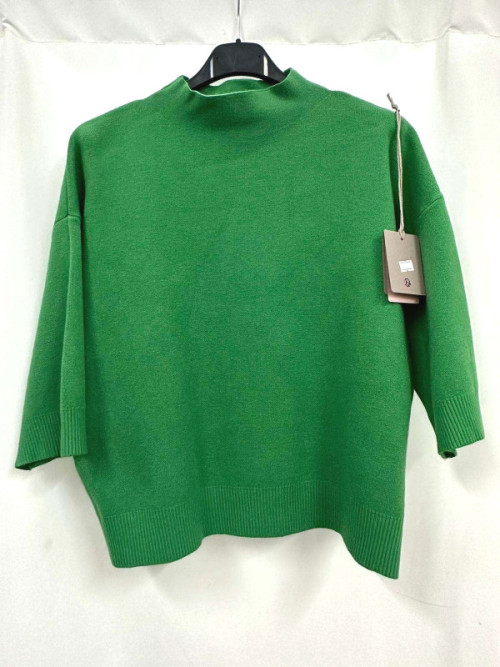 Pull crop col montant manche au coude