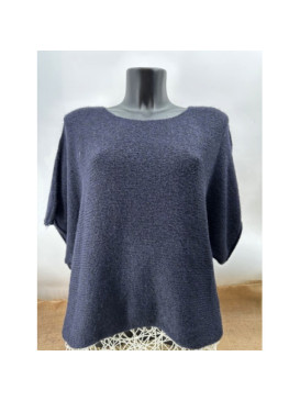 Pull cropped col rond manches courtes larges sans laine Emporium