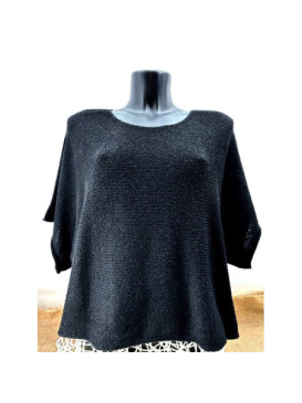 Pull cropped col rond manches courtes larges sans laine Emporium